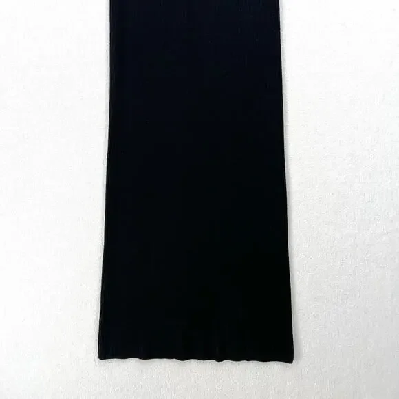 ENZA COSTA Silk Sweater Knit Mockneck Dress Women Small Black Sleeveless Knit